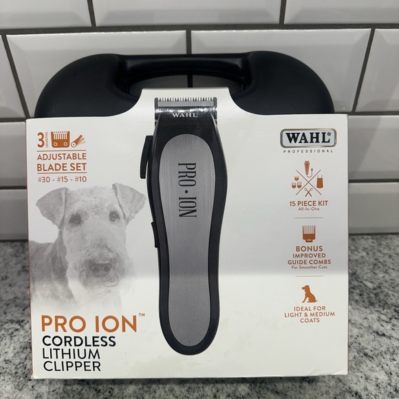 15 Pc WAHL PRO ION Cordless Clippers Professional DOG Grooming Adjustable‎ Blade